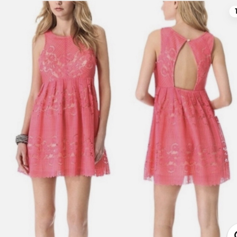Free people Rocco Pink Sleeveless Lace Dress